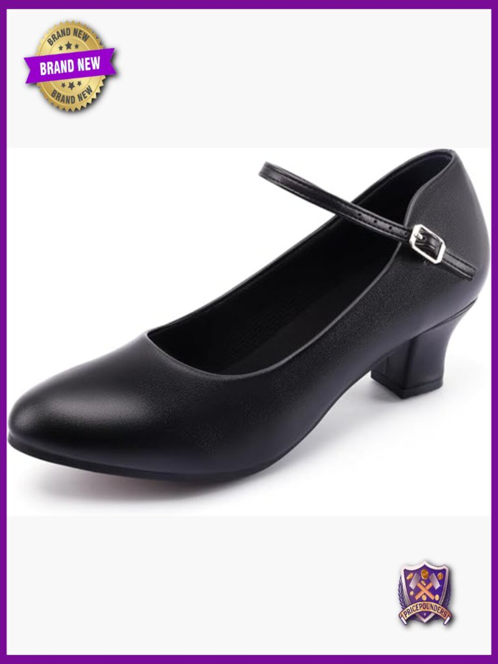 Character Dance Shoes with Ankle Strap and Rubber Sole
